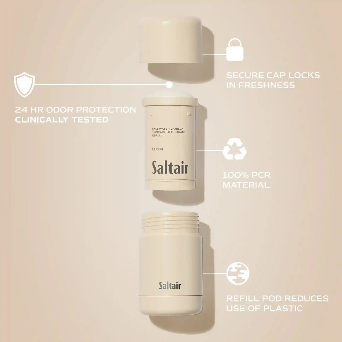 Salt Water Vanilla - Skincare Deodorant